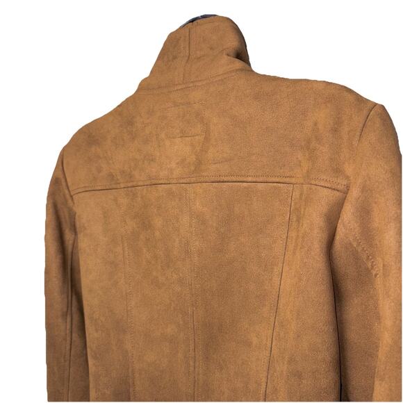 Kut from Kloth Evereve Medium Mocha Brown Asymmetrical Faux Suede Moto Jacket - Picture 5 of 9